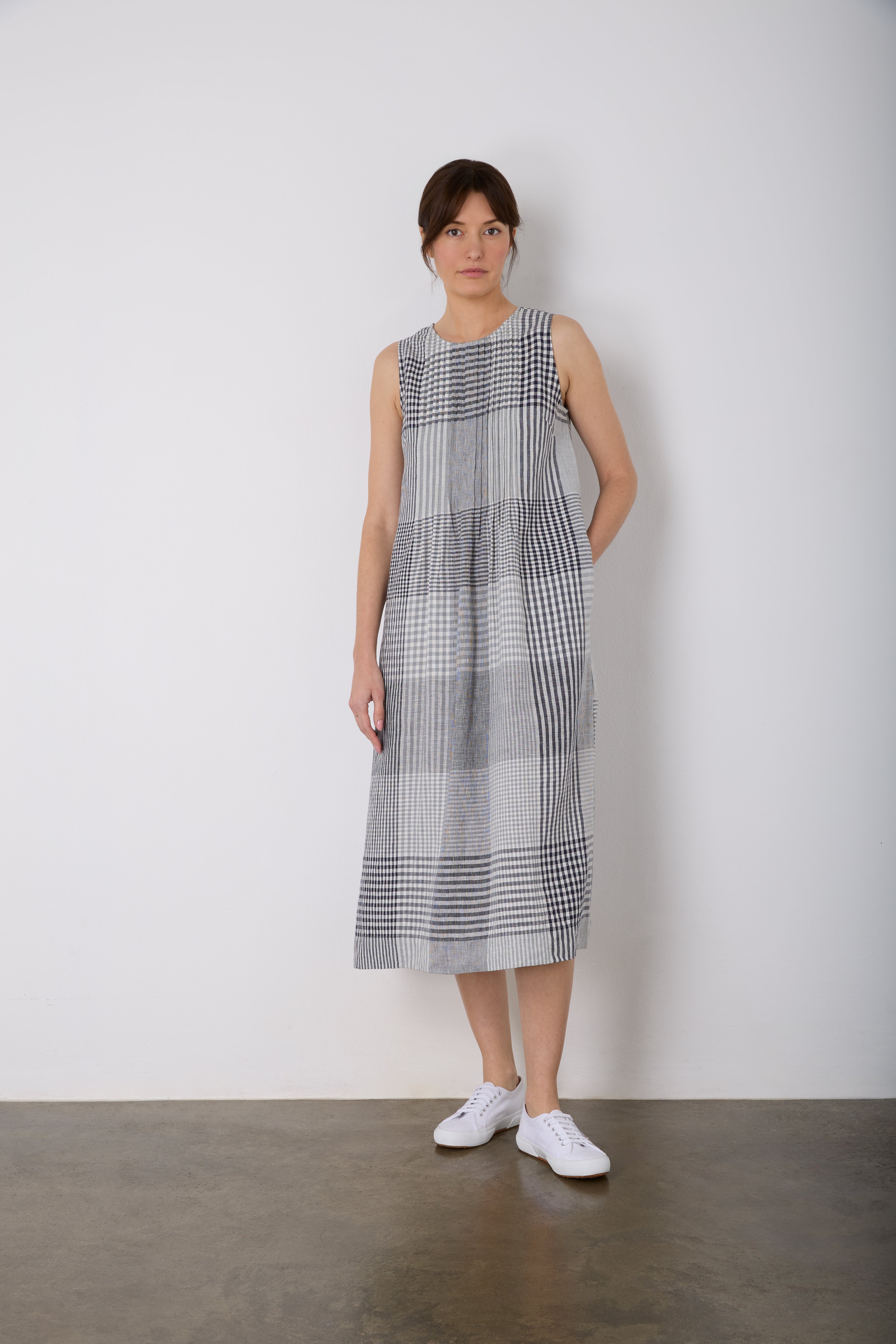 The Sleeveless Pintuck Dress