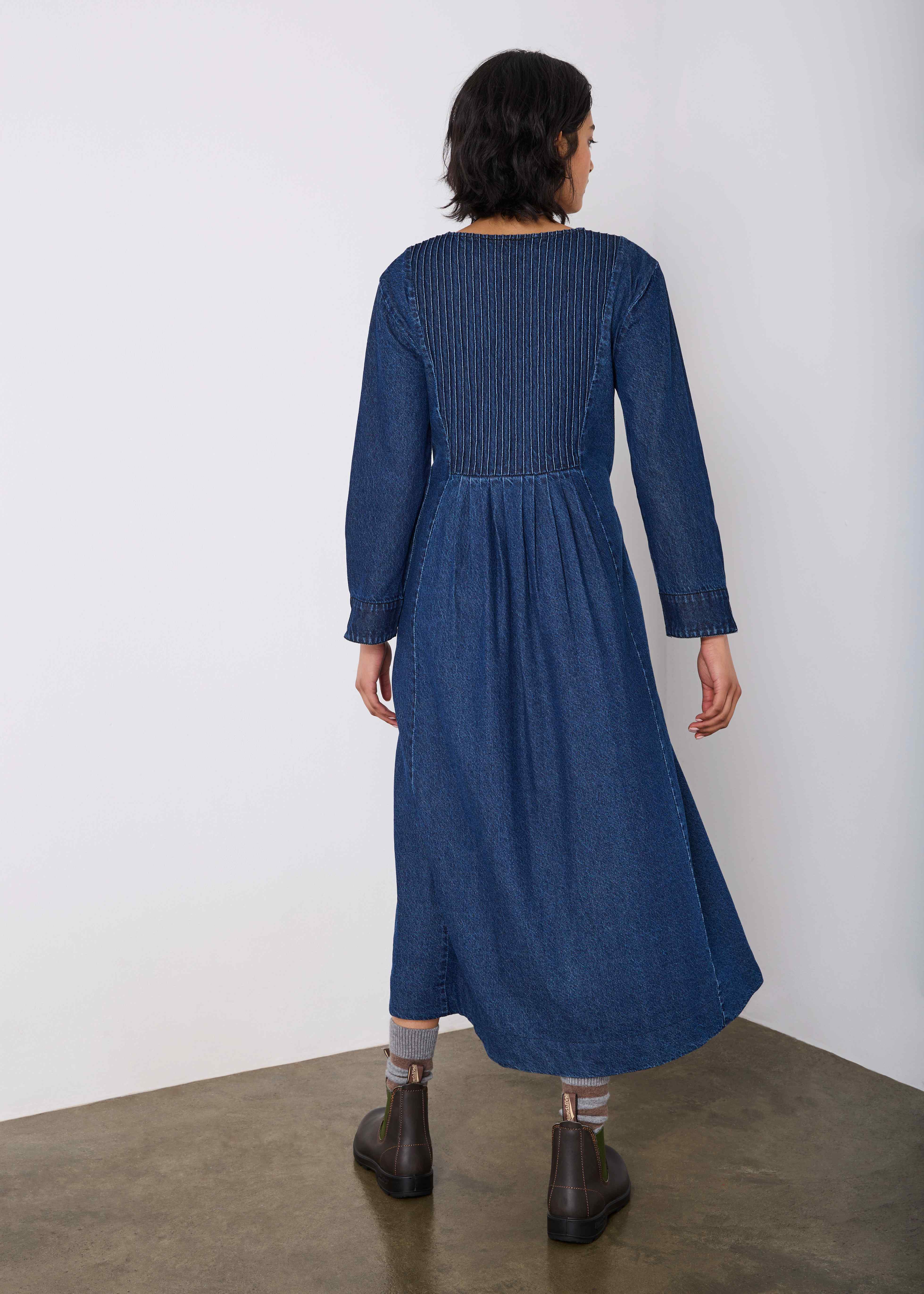 The Denim Pintuck Dress